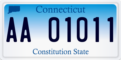 CT license plate AA01011