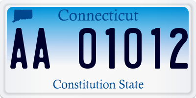 CT license plate AA01012