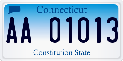 CT license plate AA01013