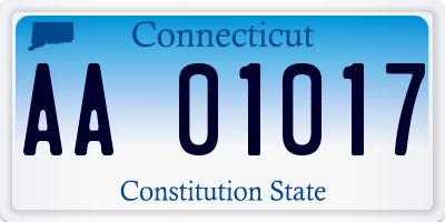 CT license plate AA01017