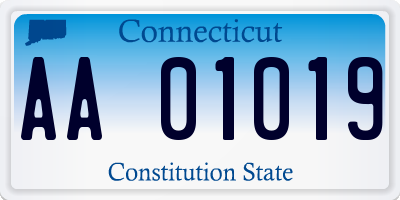 CT license plate AA01019