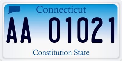 CT license plate AA01021