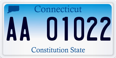 CT license plate AA01022