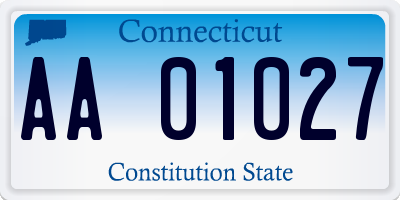 CT license plate AA01027