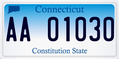 CT license plate AA01030