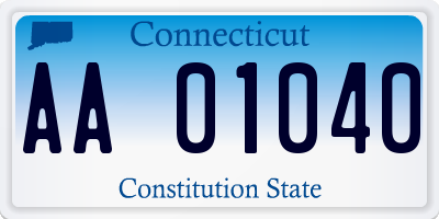 CT license plate AA01040