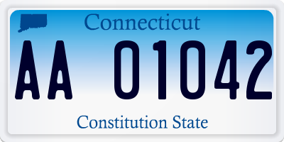 CT license plate AA01042