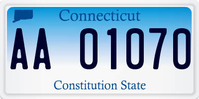 CT license plate AA01070