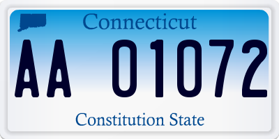 CT license plate AA01072