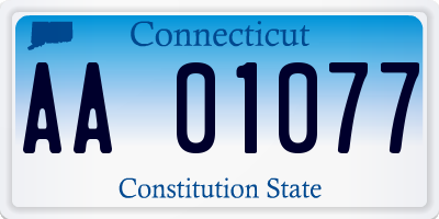 CT license plate AA01077