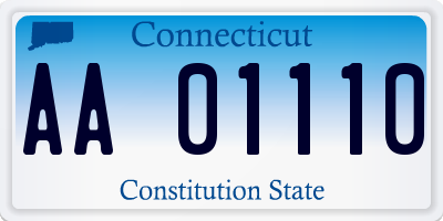 CT license plate AA01110