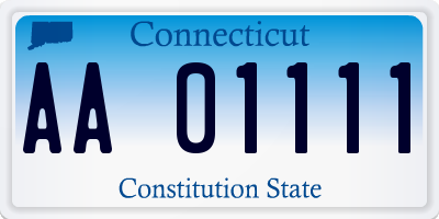 CT license plate AA01111