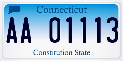 CT license plate AA01113