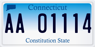 CT license plate AA01114