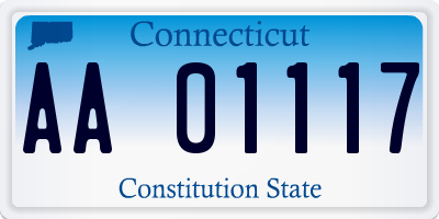 CT license plate AA01117