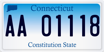 CT license plate AA01118