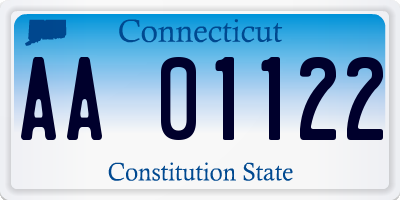 CT license plate AA01122