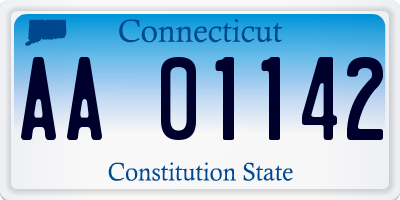 CT license plate AA01142