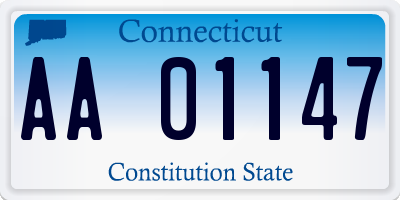 CT license plate AA01147