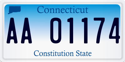 CT license plate AA01174