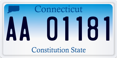 CT license plate AA01181