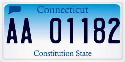 CT license plate AA01182