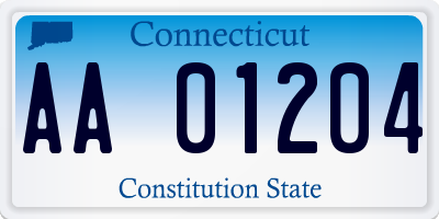 CT license plate AA01204