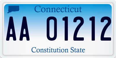 CT license plate AA01212