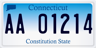 CT license plate AA01214