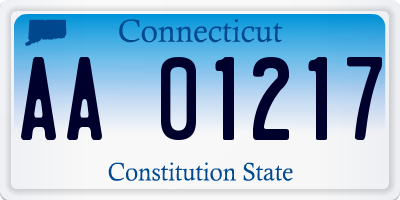 CT license plate AA01217