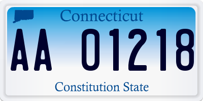 CT license plate AA01218