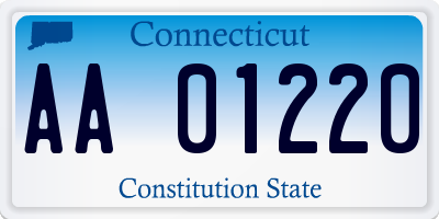 CT license plate AA01220