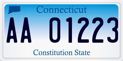 CT license plate AA01223