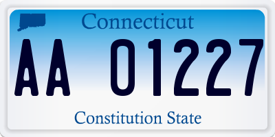 CT license plate AA01227