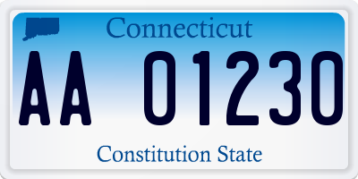 CT license plate AA01230