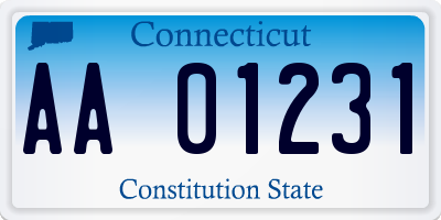 CT license plate AA01231