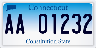 CT license plate AA01232