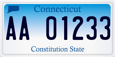 CT license plate AA01233