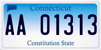 CT license plate AA01313