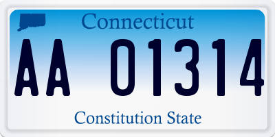 CT license plate AA01314