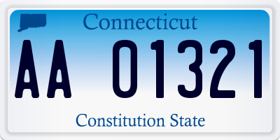 CT license plate AA01321