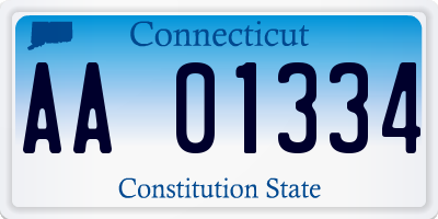 CT license plate AA01334