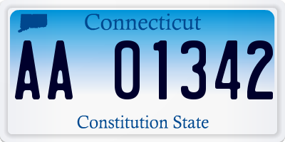 CT license plate AA01342