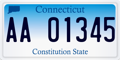 CT license plate AA01345