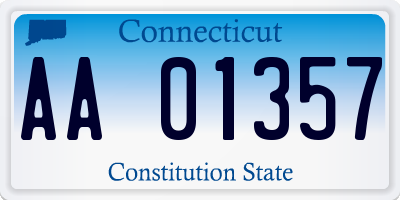 CT license plate AA01357