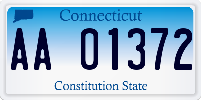 CT license plate AA01372