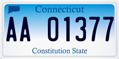 CT license plate AA01377