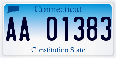 CT license plate AA01383