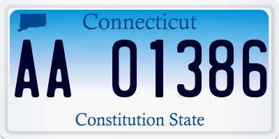 CT license plate AA01386