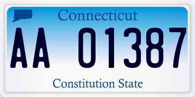 CT license plate AA01387